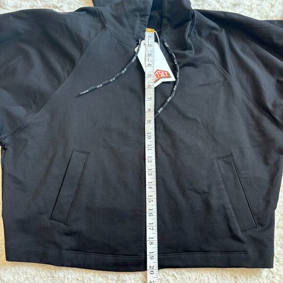 NWT Jet Set Medium Lurex Black Full Zip Hoodie Jacket Cotton Blend Italy - Picture 8 of 12